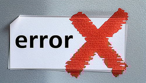 word error with x mark-1