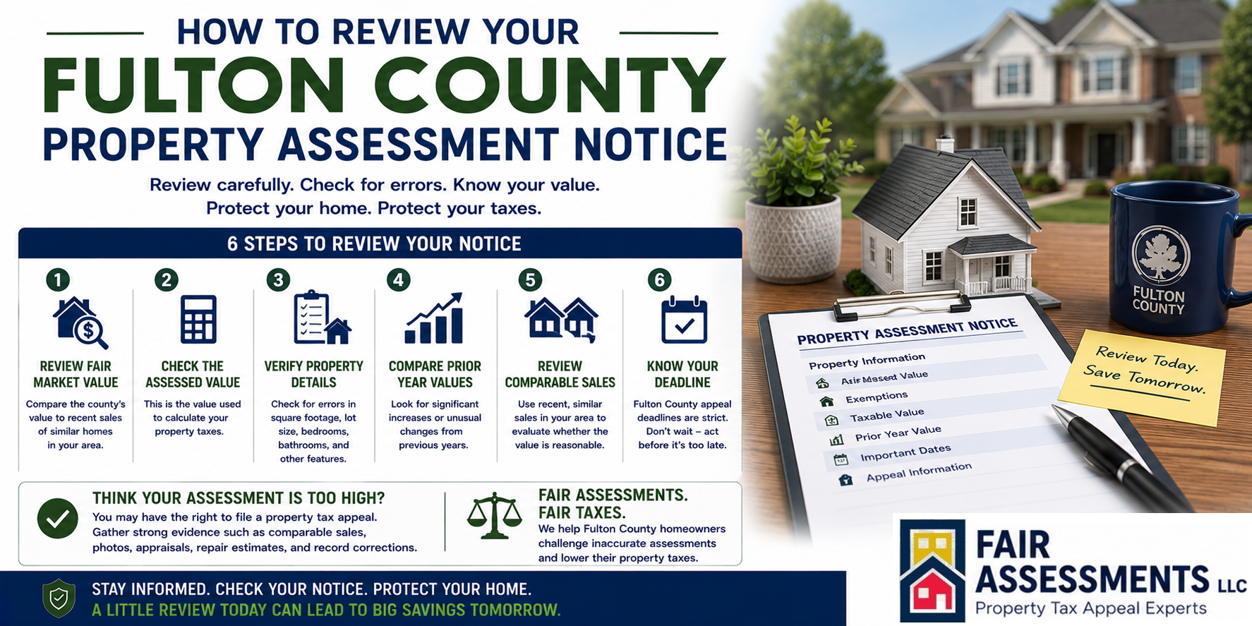 Fulton County homeowner reviewing a property assessment notice