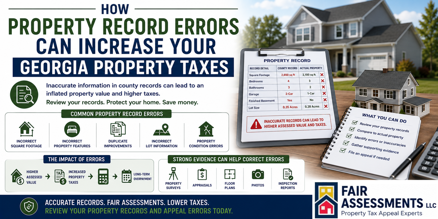 Georgia homeowner reviewing county property records for tax assessment errors